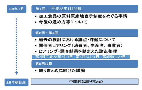 検討会の検討スケジュール